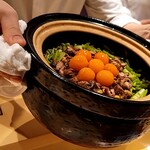 銀座 しのはら - 鼈と芹　卵黄のご飯