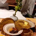 銀座 しのはら - 赤貝　トリ貝などの加減酢ジュレ