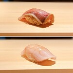 鮨 しょう太 - ぶり漬け＆さわら昆布〆  