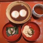 もち禅 - 春の甘味もちセット 1,320円✨ぜんざい、桜餅、よもぎ餅のセットです。お茶付き。