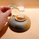 鮨 しょう太 - あん肝クリームチーズ、あんぽ柿、竹鶴ウイスキーゼリー  