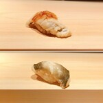 鮨 しょう太 - あなご（塩）ゆずわさび＆あなご（ツメ）山椒