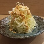 Ginza Tonkatsu Saitou - キャベツ卵醤油ドレッシング