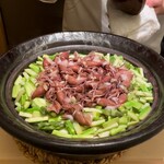 山﨑 - この日の土鍋ご飯はアスパラガスと蛍烏賊