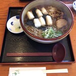 そば処みよし - 温かい、あげ餅そば！大盛りです。