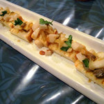 オステリアベーネ - 根室産ツブとホタテのガーリックバターソテーブルスケッタ1300円