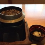 レストラン QUATRE CINQ (道後夢蔵) - 烏賊釜飯と若竹真丈のすまし汁