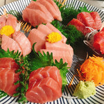 居酒屋 写楽 - 料理写真:生本鮪5種盛り合わせ