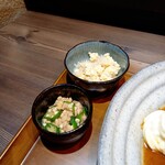 Akameno Oyaji - おくら納豆/玉子春雨炒め