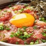 ねぎとろ塩ダレユッケ丼