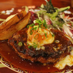 ビストロ 後藤 - ランチ_ハンバーグセット(スープ・ライスorパン付)_1100円_2014.01