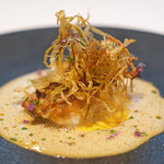 ラトラスフィス - ランチコース 6405円 の千葉県産真鯛のポワレ バターナッツとレキュームカプチーノ