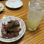 千里 - イカの煮物とぶしゅかんの酎ハイ