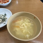 オムニ食堂 - 石焼ビビンバにはたまごスープが付いてきました。