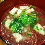 灼味噌らーめん 八堂八 - ジンギスカン定食 1200円、味噌汁