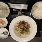 石林 - ランチセット【D】 豚肉とキャベツの辛味噌炒め（¥1,350）