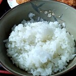 桂や - ご飯、半分にしてもらいました。