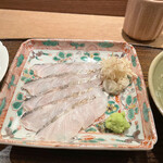 虎白 - 太刀魚の刺身、あん肝