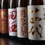 もつ鍋らく - 日本酒ボトル