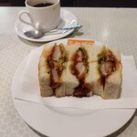 Miyazawa - ヒレカツサンド＋ホットコーヒー（食事とセットで100円引き）