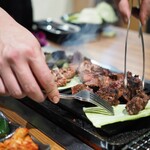 りきちゃん - フォークで裂けるお肉