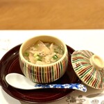 あ吽 - 牛ホルモン餡掛け2色茶碗蒸し