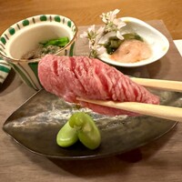 あ吽 - 先付け3品     肉寿司✨️( •̀ω•́ )و✧ｳﾏｲ