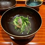 日本料理 別府 廣門 - 日本雉・里芋・天然せりのスープ