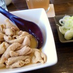 SORA食堂 - お友達のお店から仕入れていると言うモツ煮。モツだけって珍しい気がします