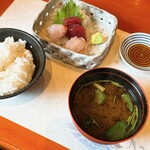 魚竹 - お刺身三点盛り合わせ（+400円）