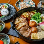 Sukiyaki To Shun No Shokuzai Nakatani - 厳選・黒毛和牛 雌牛  すき焼きコース(白子は追加食材です)