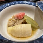 Kyouto Gion Yasaka Endou - 穴子天と筍の炊き合わせ　穴子天に味が染みて美味しい‼️