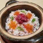 Ginza Chikamitsu - 蟹といくらの和牛土鍋