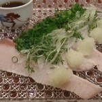 さ行 - 2014年冬（寒鰤を80℃で湯銭した刺身）