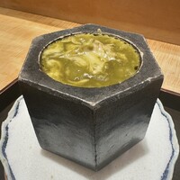 日本料理 徳専 - 山羊のミルクと鮑と肝のやつー