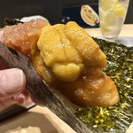 赤坂 鮨大谷 - 海老のフリット、馬糞雲丹、トマトポン酢