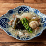 サカナのめしや 天端 - 野菜の焚合わせ　蟹あんかけ