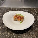 鉄板焼 花 - マグロのガーリックステーキ。美味し。