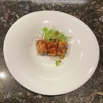 鉄板焼 花 - マグロのガーリックステーキ。美味し。