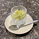 鉄板焼 花 - 大葉とレモンとミントのグラニテ。美味し。