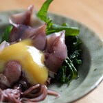 Firefly squid with vinegar miso