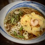 大谷製麺工場 - 山菜雲谷そば 480円　かきあげ 90円