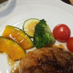 キッチン ブルー グローブ - 備え付け野菜のアップ