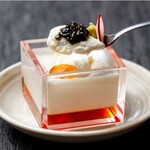 Japanese-style yam mousse served with caviar and wasabi