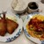バーミヤン - 料理写真:牡蠣オムレツとアジフライ・ごはんセットでピッタリ1000円！