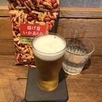 麹町いづみや しろ - あがりビール・あげ塩いかあられ