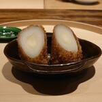 温石 - 根深葱のおかき揚げ