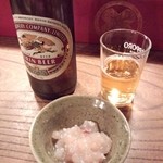 大政寿司 - ビールとお通し（クラシックラガー♪）