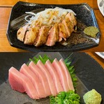 Kuroshio - 桃山ケンカ鶏モモとスマカツオ造り