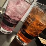 Muroran Yakitori Tori Ichi - 巨峰酒(ソーダ割り)、ざくろ酒(ソーダ割)